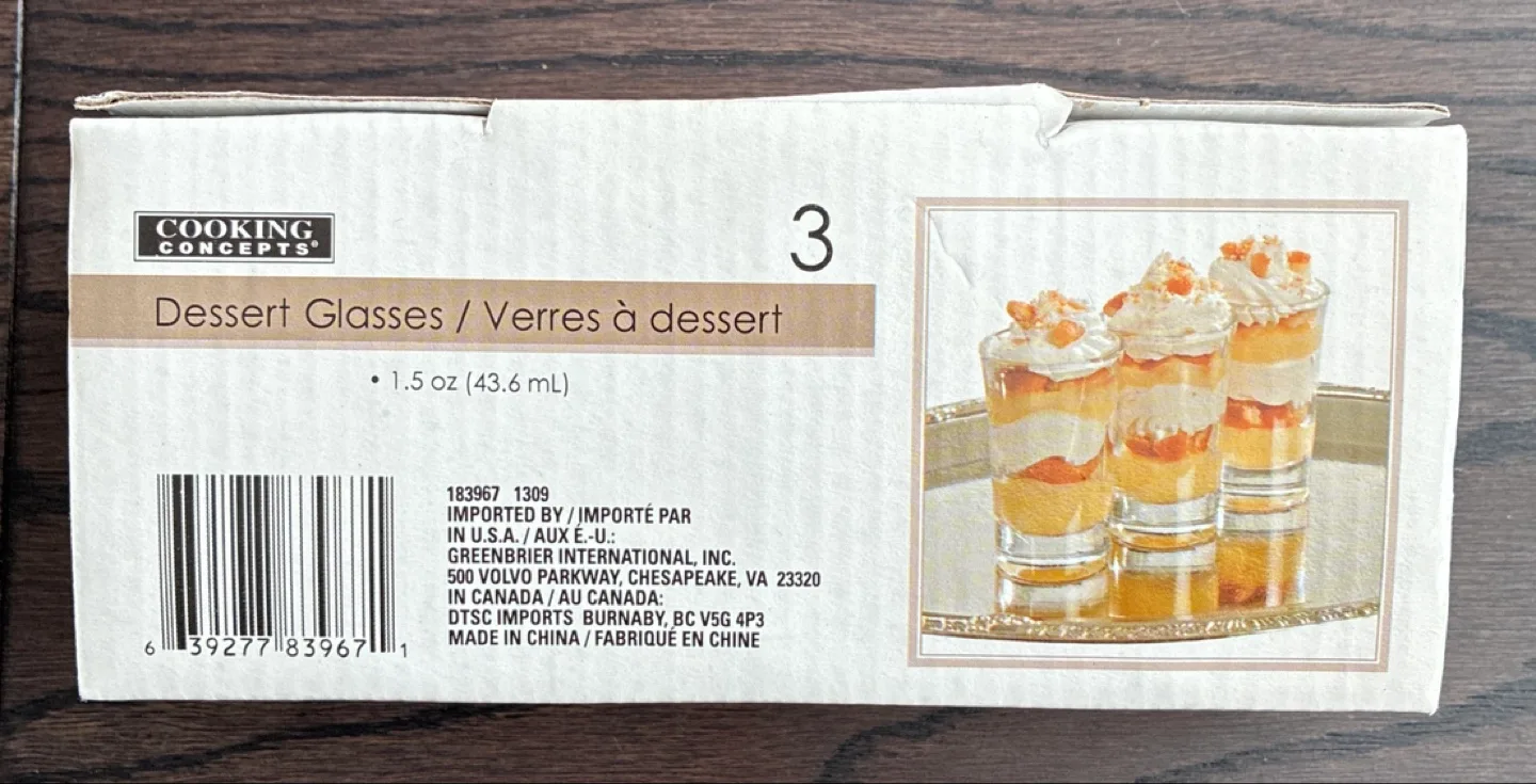 Dessert Glasses - Set of 3 (Unused) 🧡 image indicator(2)