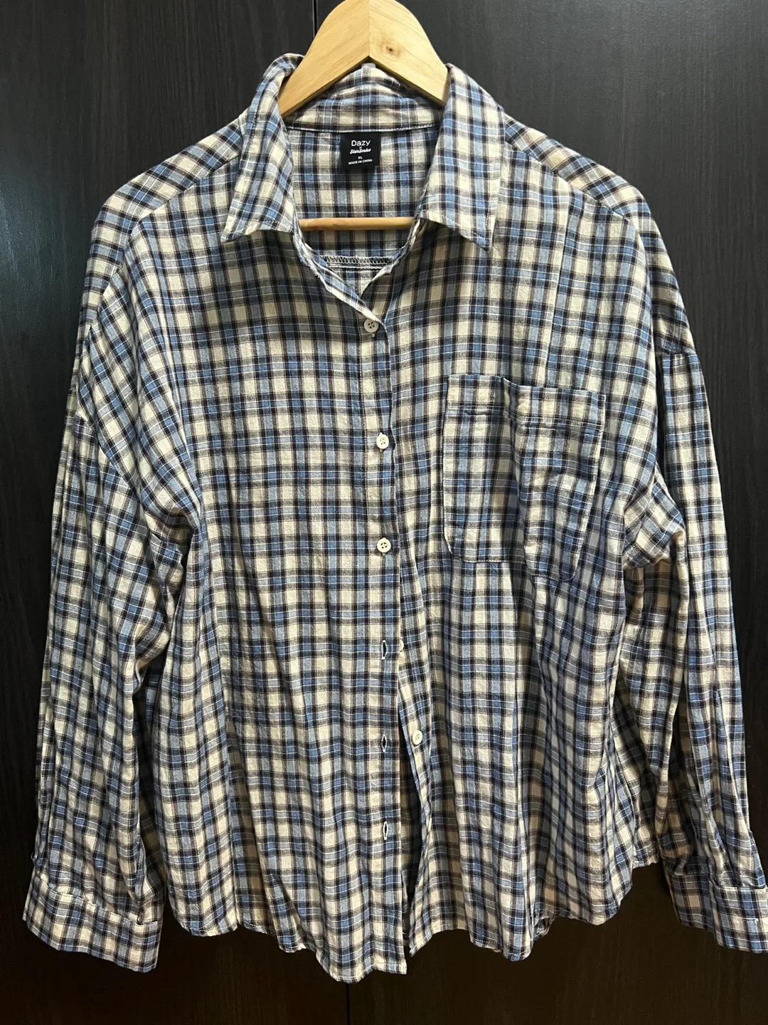 Womens Plaid Drop Shoulder Shirt thumbnail