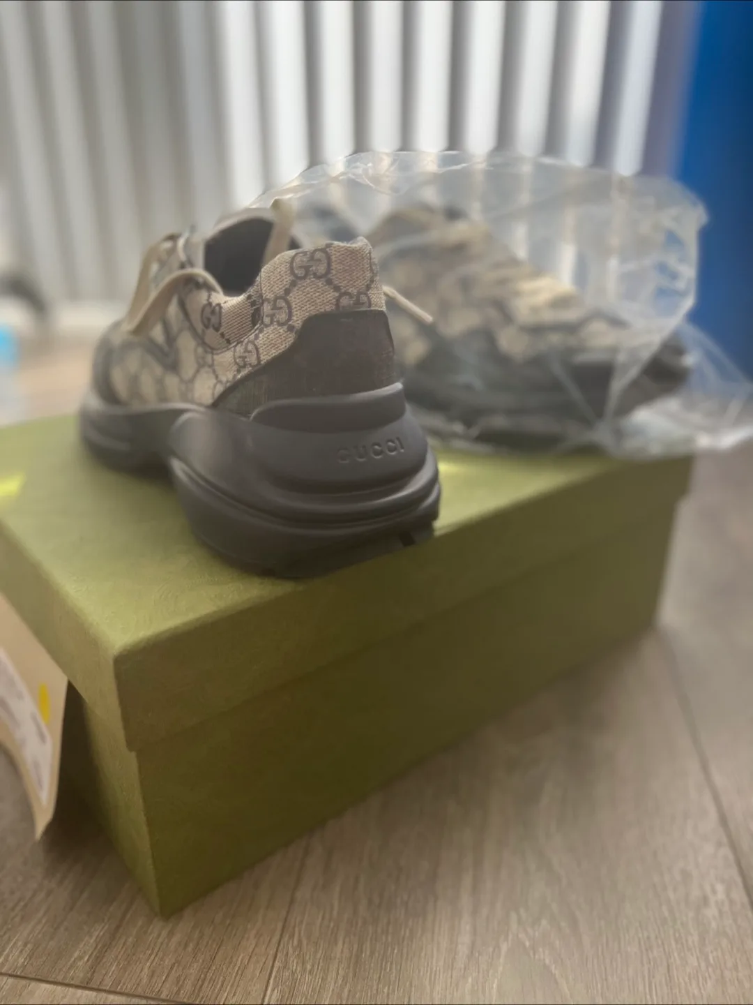 Gucci GG Rhyton 'Beige Blue Monogram' Sneakers - Men's US 9 image indicator(2)