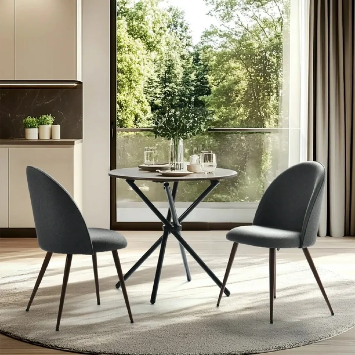 Vanity AccentChair Set of 2,Grey thumbnail