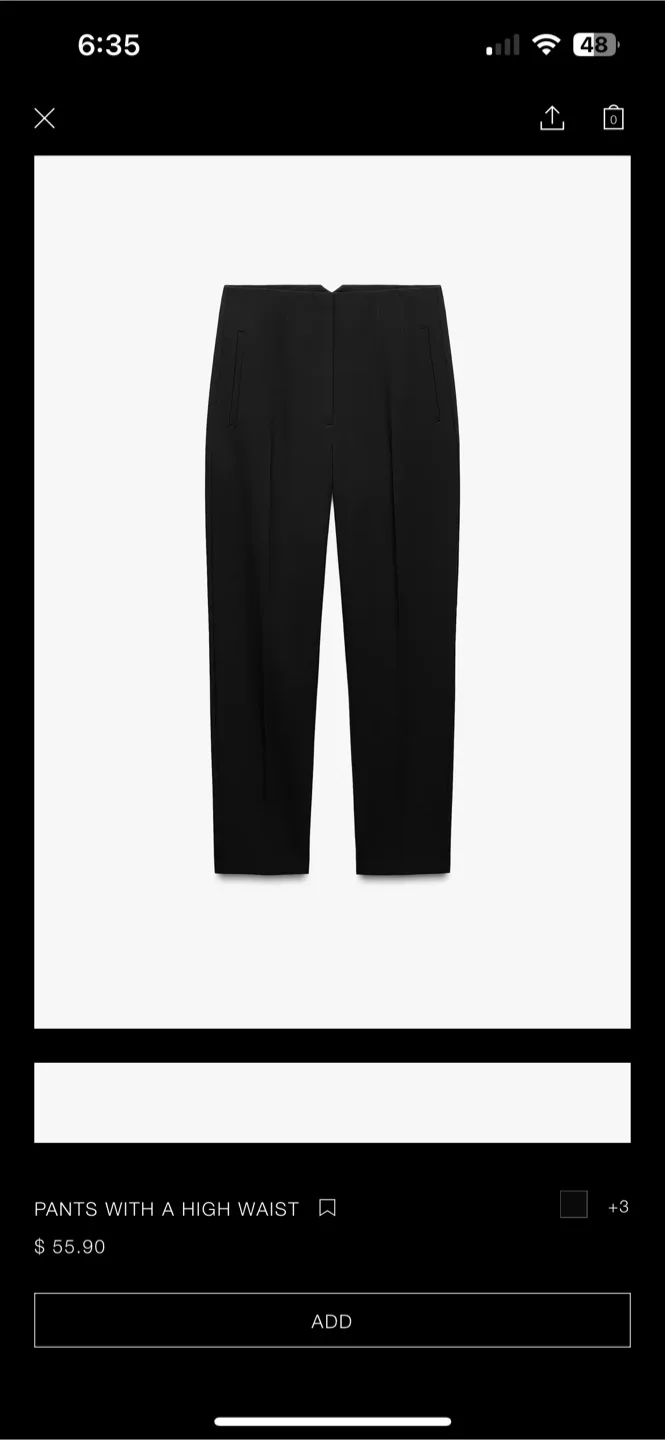 ZARA High Waist Pants in Black image indicator(2)