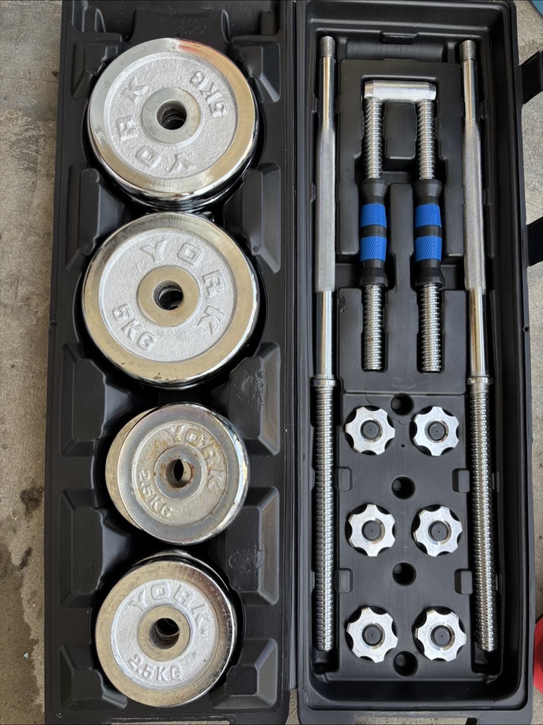 York 50KG Chrome Barbell Set