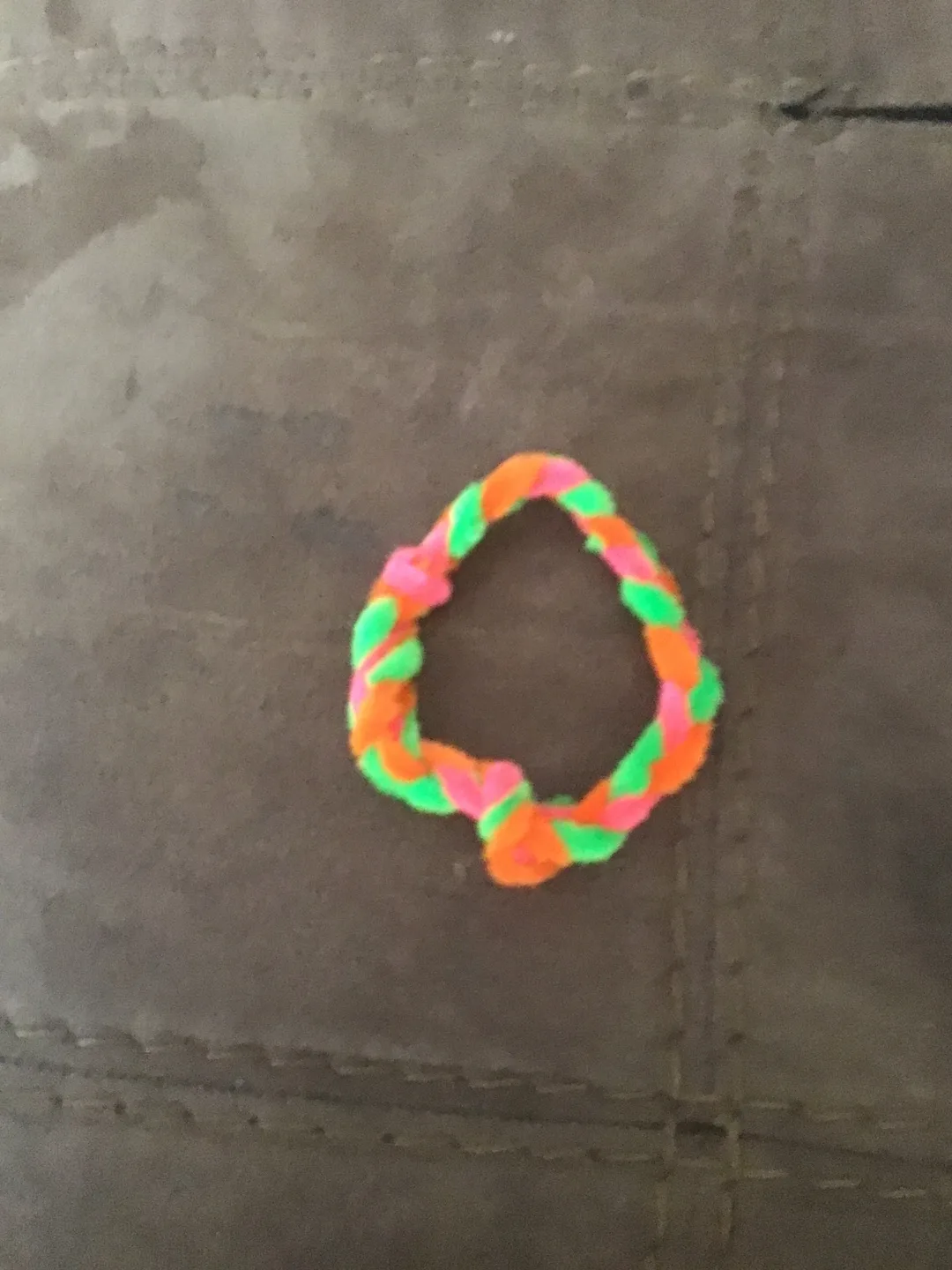 Handmade Braided Bracelet - Orange, Green, Pink thumbnail