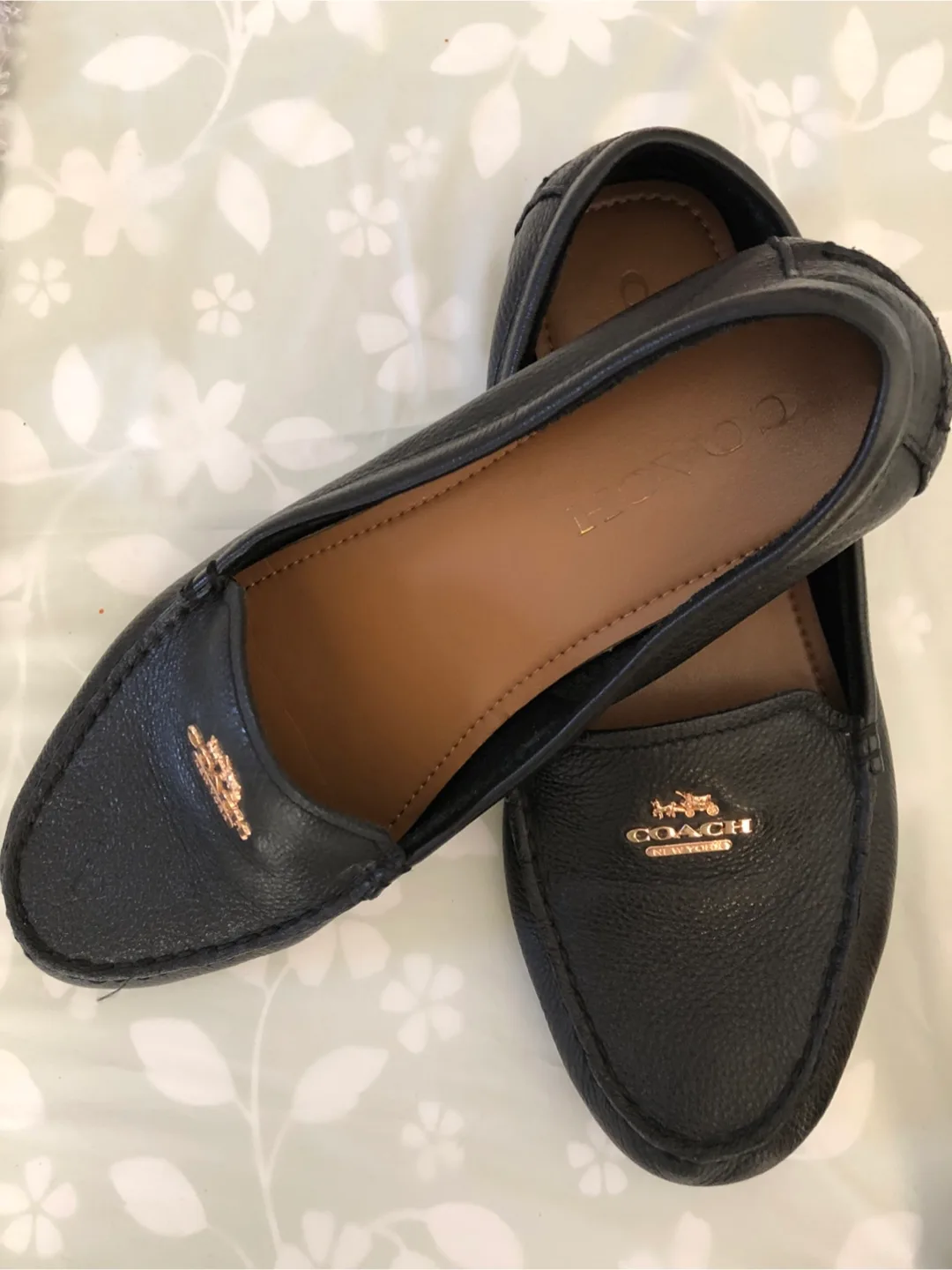 COACH Black Leather Loafers, Size 8B image indicator(2)