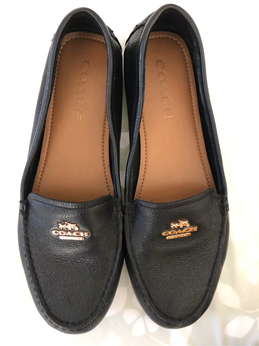 COACH Black Leather Loafers, Size 8B image indicator(4)