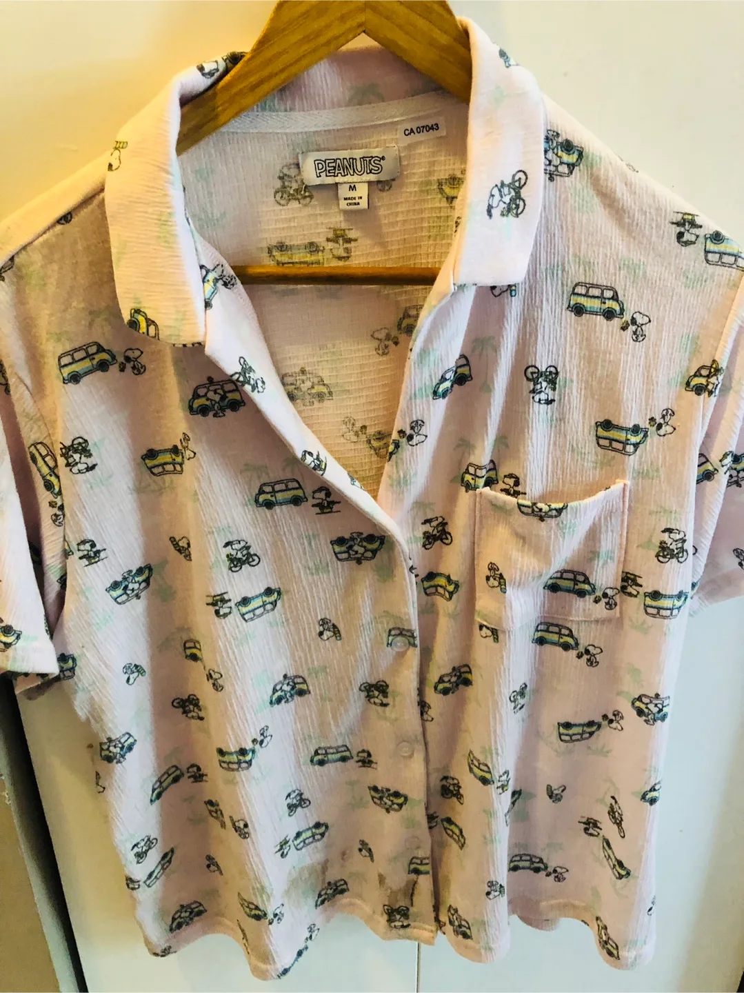 🇨🇦Peanuts Pink Pajama Top - Size M thumbnail