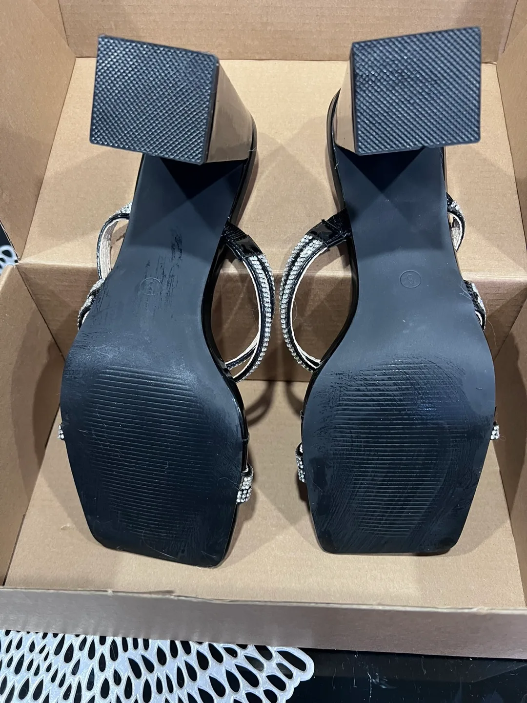 Black Heels with Rhinestone Straps - Size 8 image indicator(4)