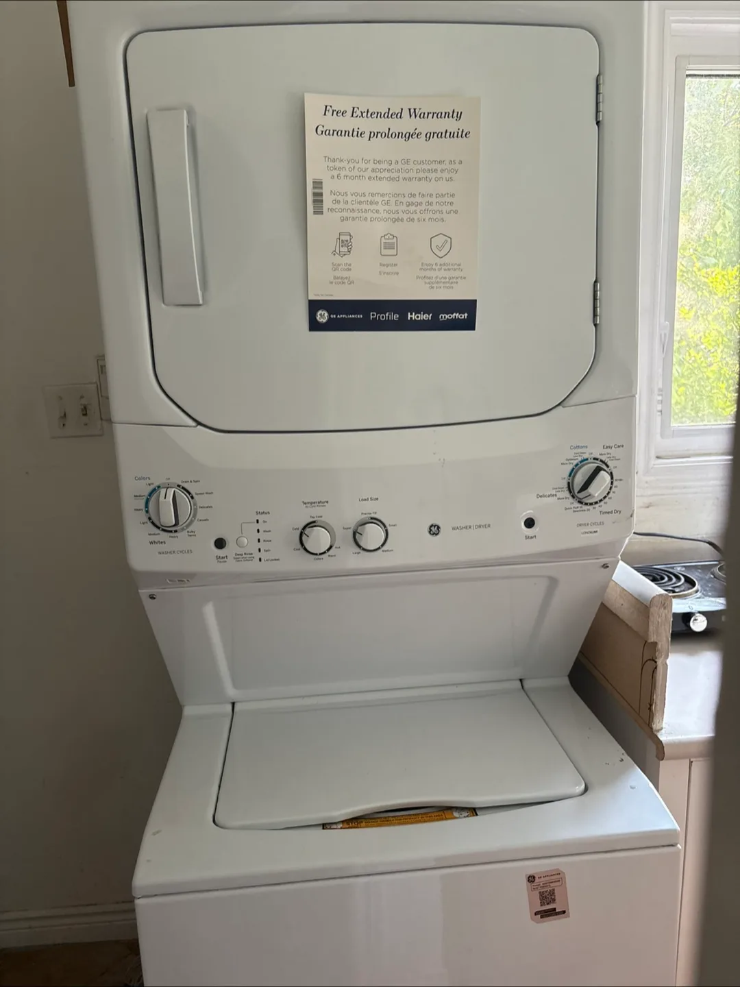GE Appliances Stackable Washer/Dryer- Move Out Sale thumbnail
