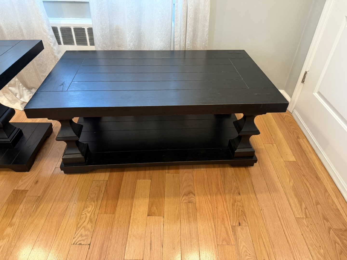 Black Wood Coffee Table and End Table Set - photo 4
