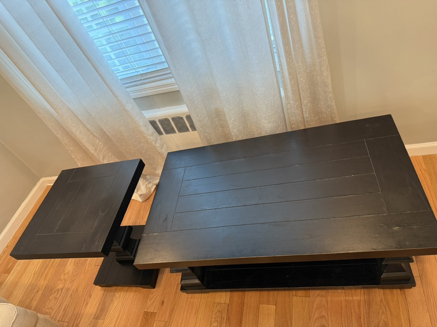 Black Wood Coffee Table and End Table Set - photo 5