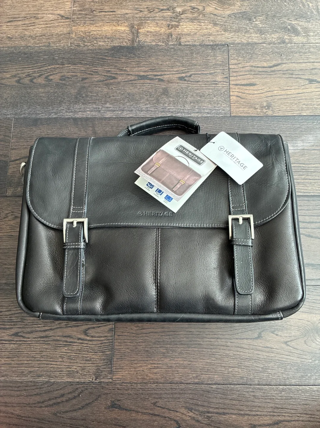 Heritage Black Leather Briefcase (Unused and with tags) 🇨🇦 thumbnail
