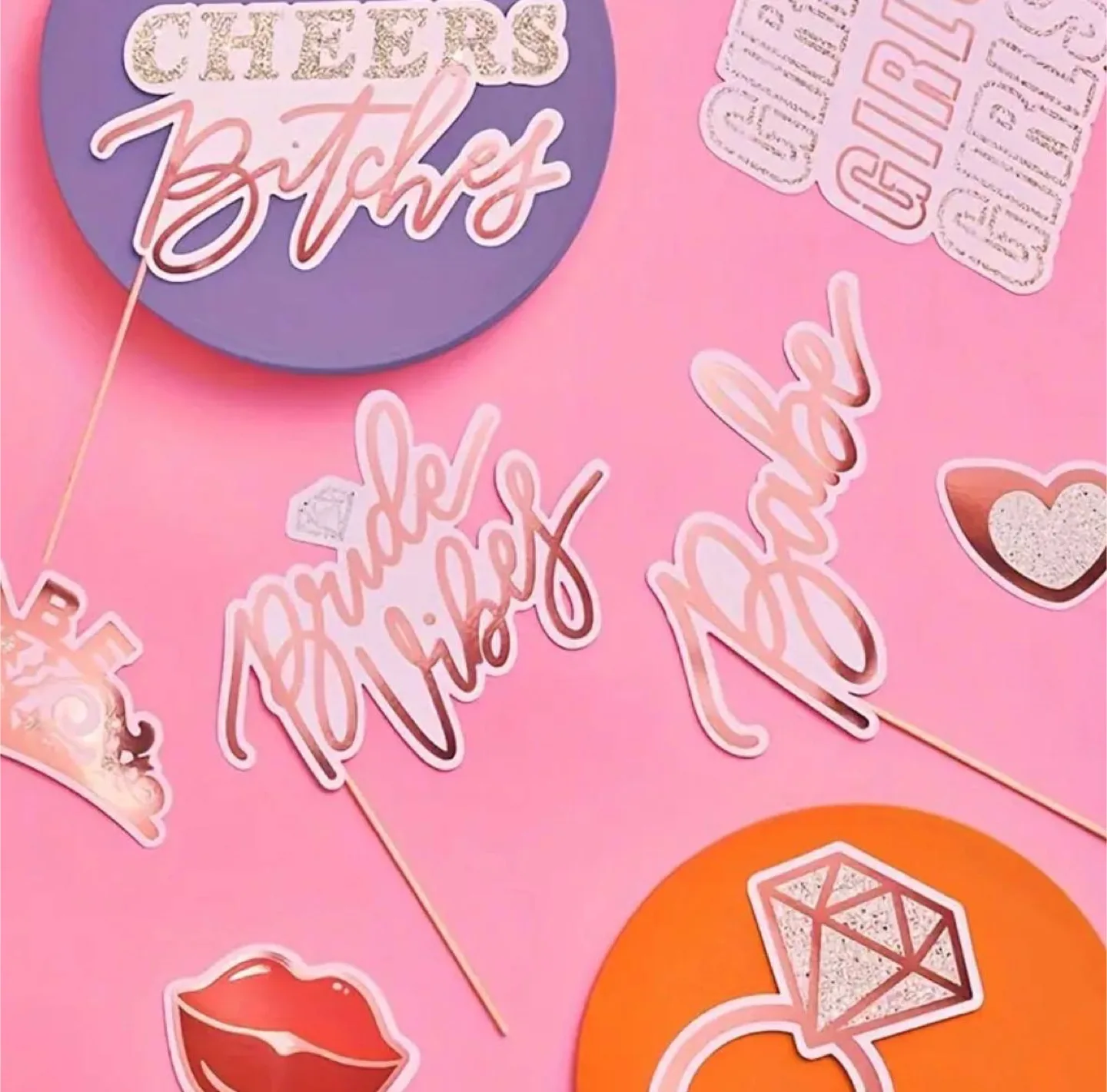 24 Piece Bachelorette Party Photo Booth Props thumbnail