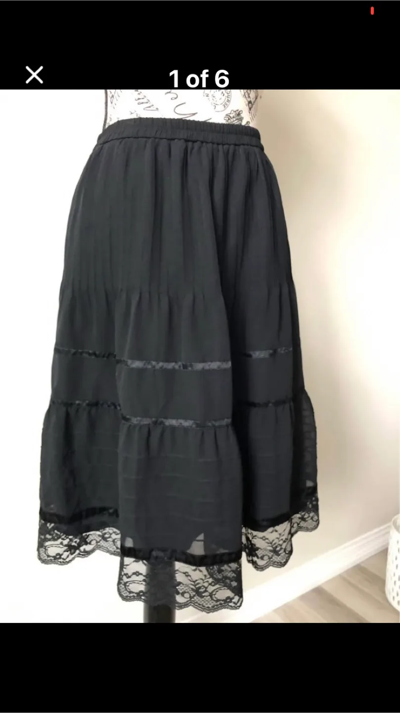 Esprit Black Tiered Skirt - Size US 8 thumbnail