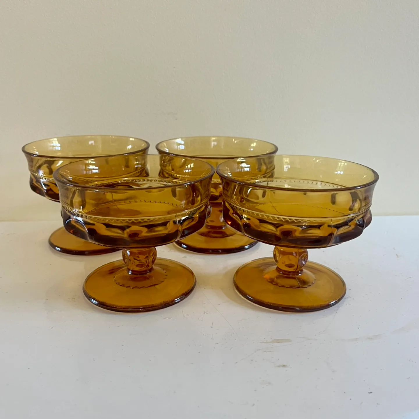 Indiana Glass King’s Crown Thimpbrint Dessert Bowls thumbnail