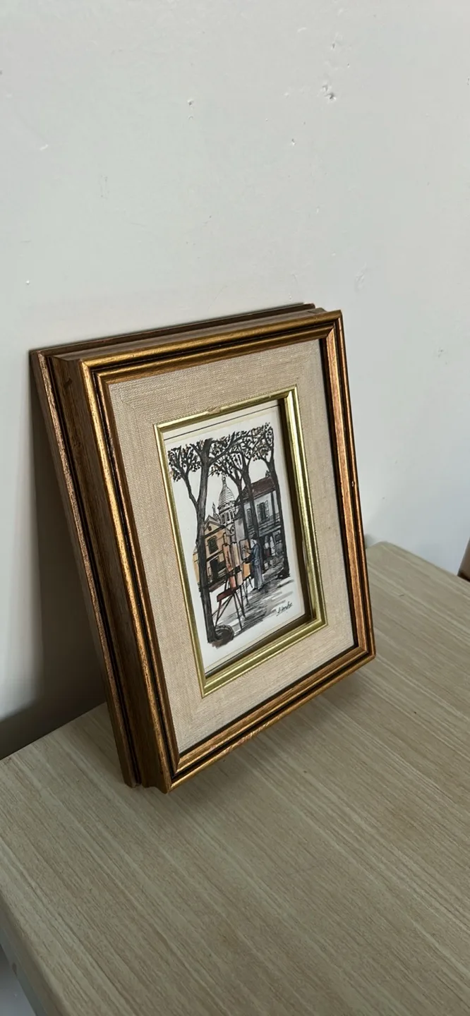 Wood Frame. Framed Paris Scene Art thumbnail