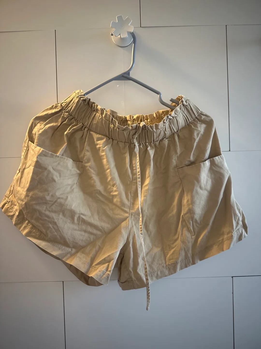 Beige Shorts with Drawstring thumbnail