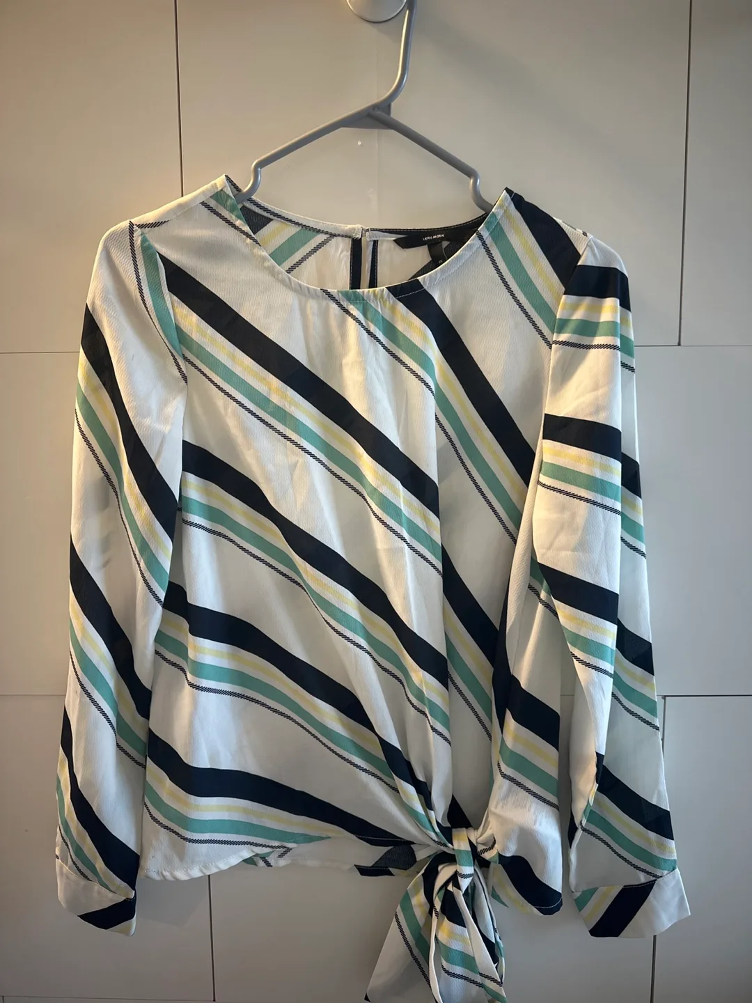 Vera Moda Striped Tie-Front Blouse thumbnail