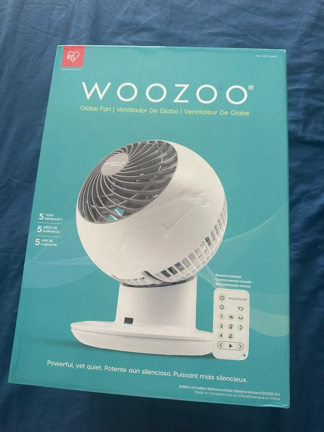 Woozoo Globe Fan with Remote - Like New! thumbnail