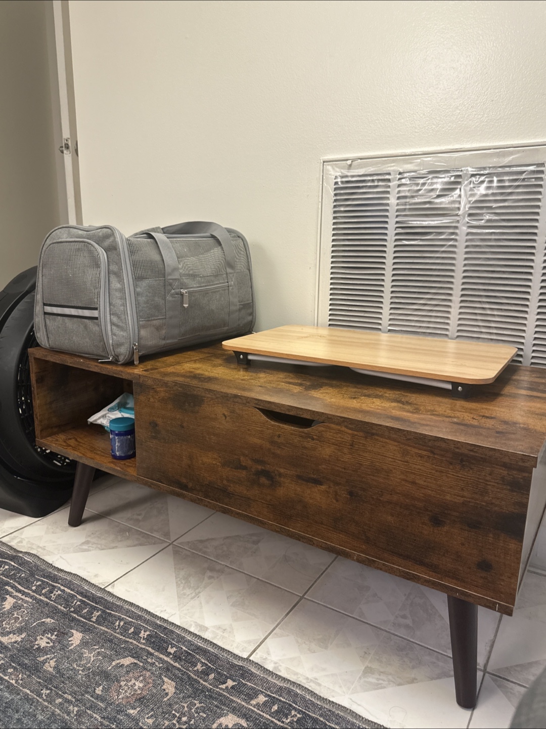 Brown Wood coffee table  with storage