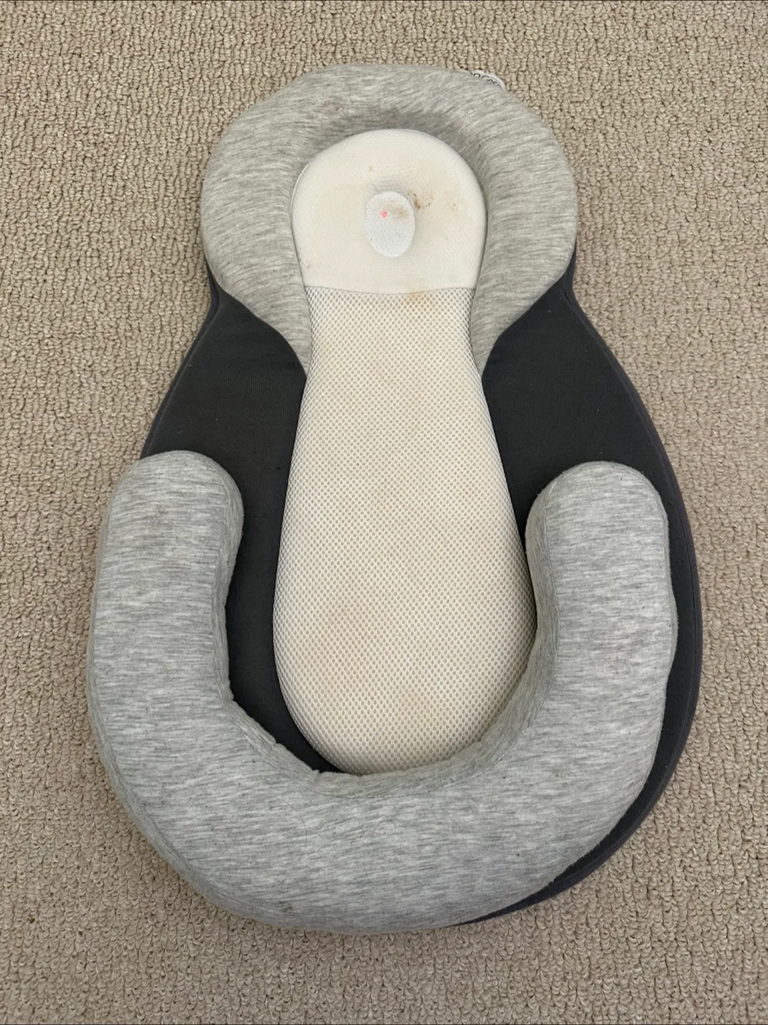 Baby Nest Lounger - Grey & White thumbnail