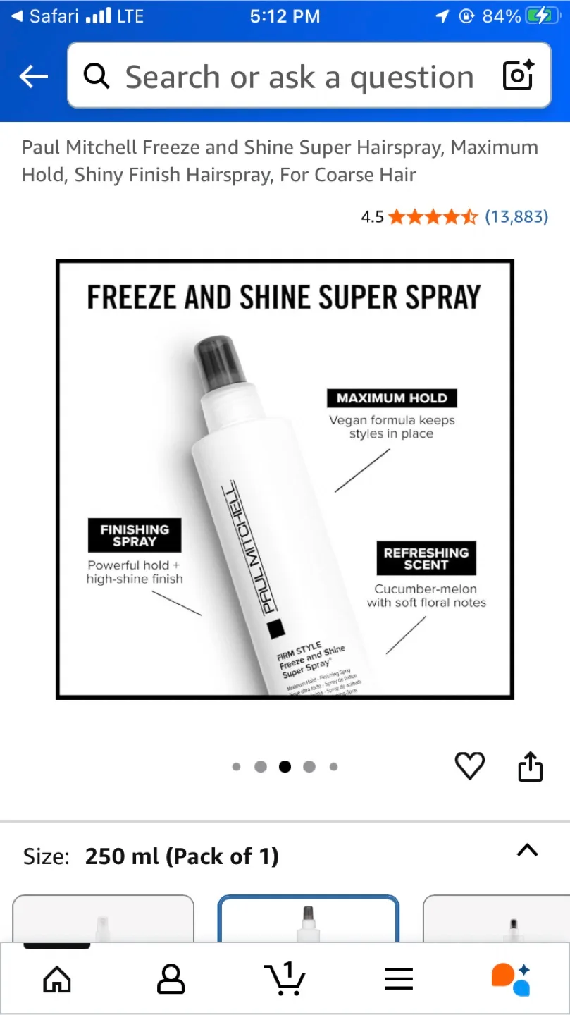 Paul Mitchell Freeze and Shine Super Spray 250ml image indicator(5)