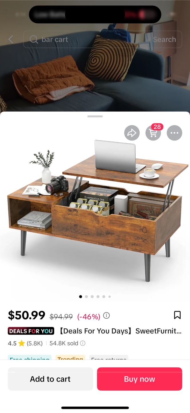 Brown Wood coffee table  with storage - photo 2