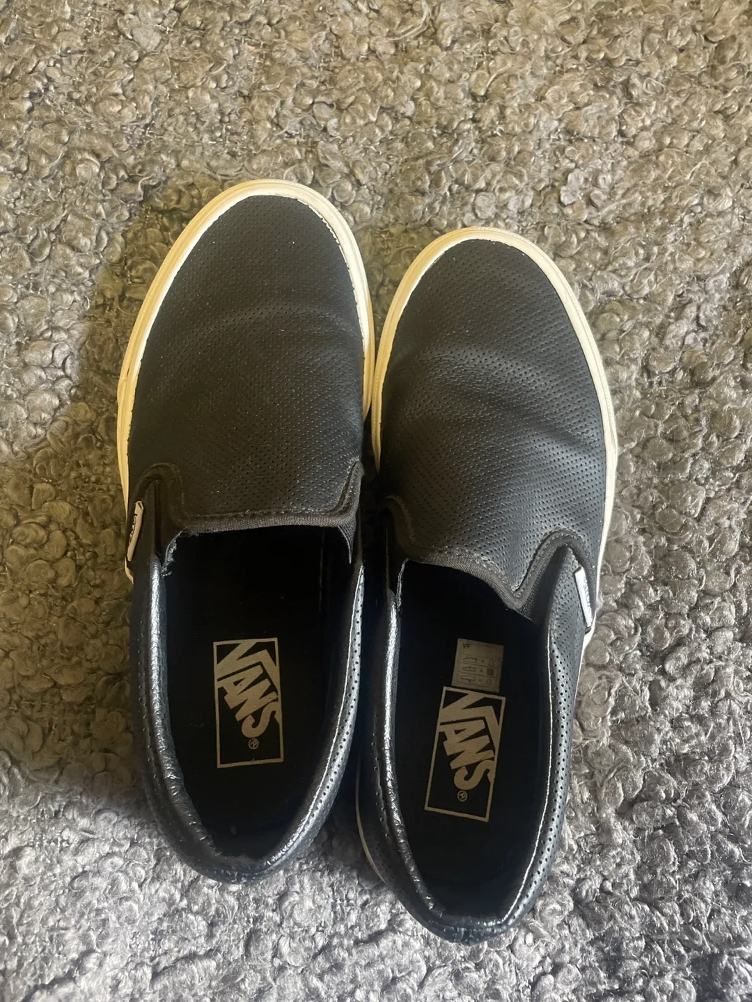 Vans Slip-On Black Leather Shoes thumbnail