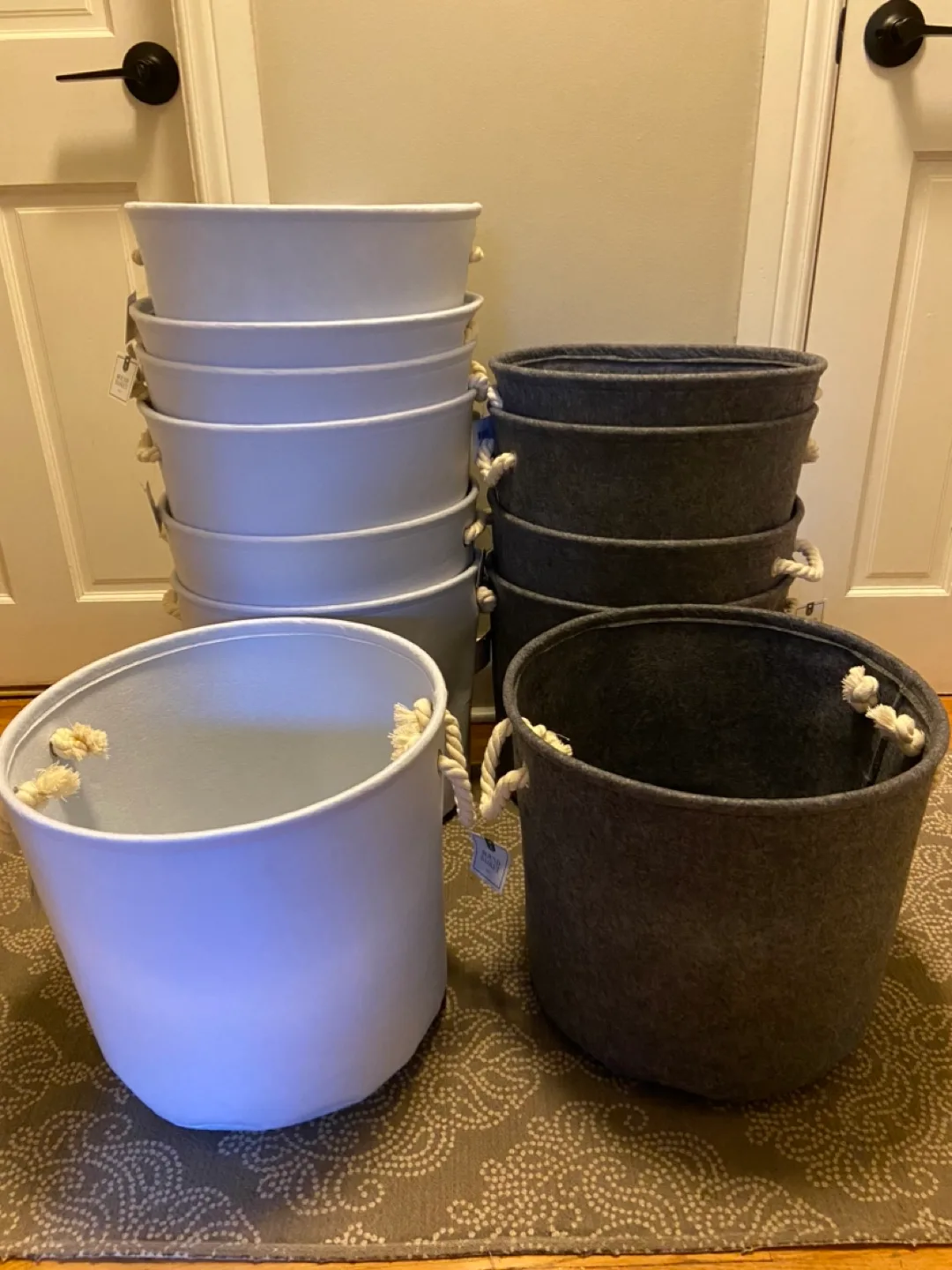 New Felt Basket with Rope Handles thumbnail