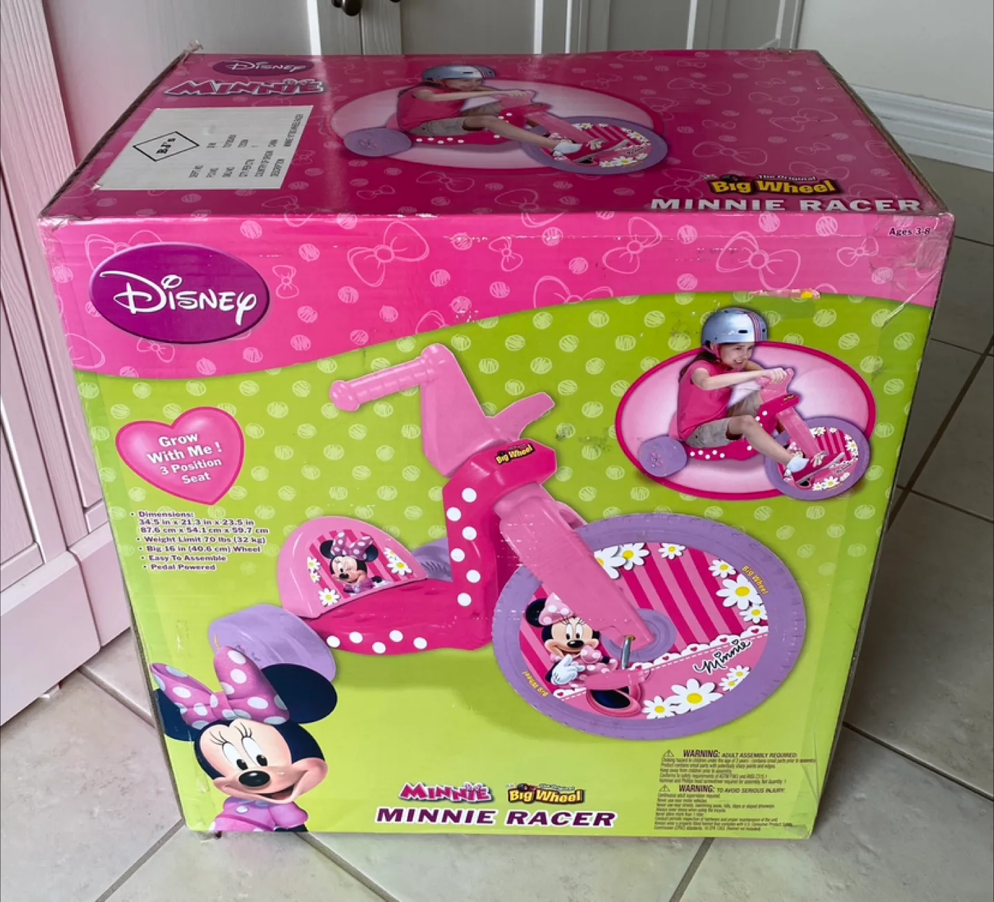 Disney Minnie Mouse 16” Big Wheel Racer, Brand New in Box! image indicator(4)