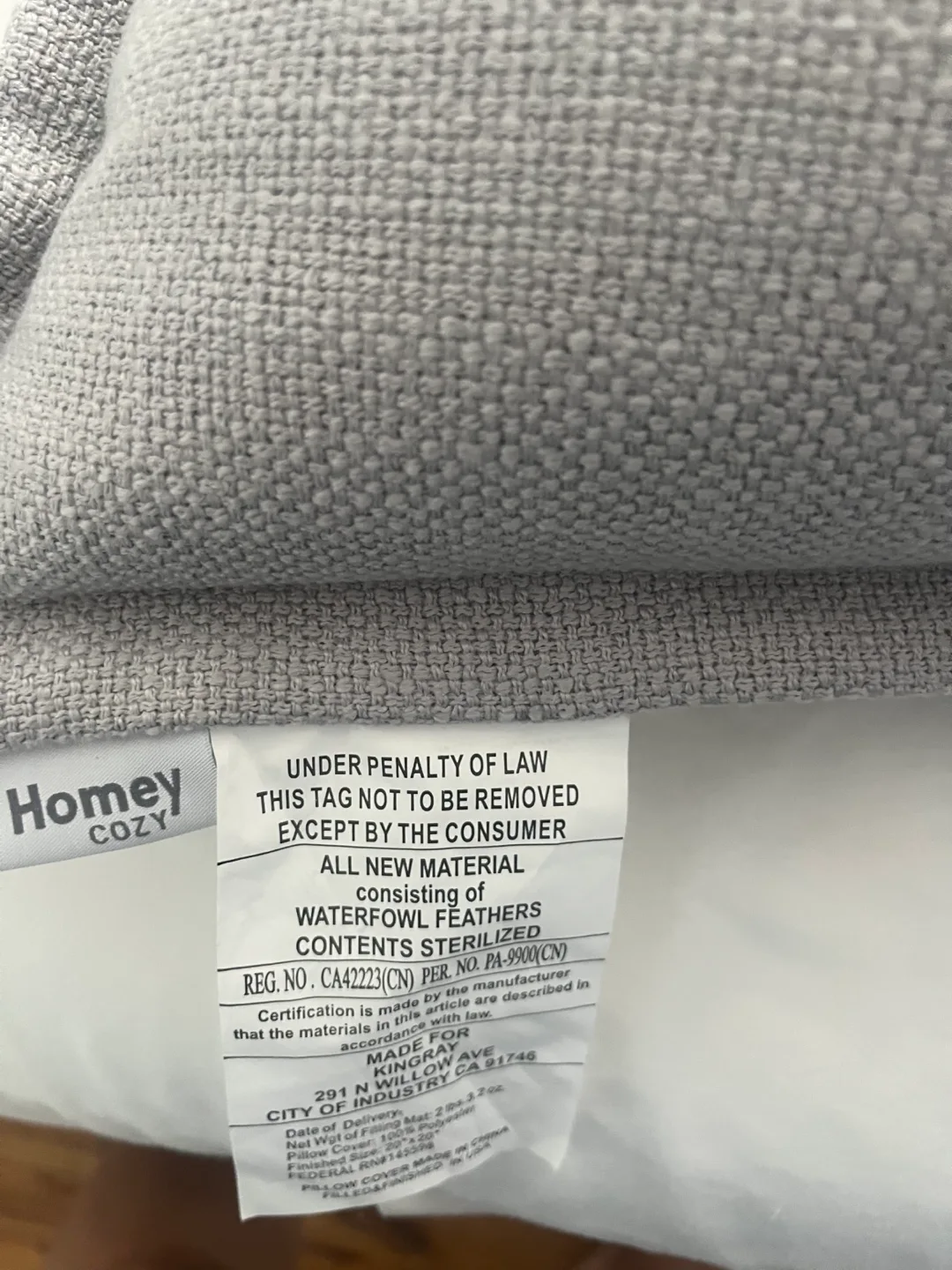 Pair of Gray zippered Pillows image indicator(2)