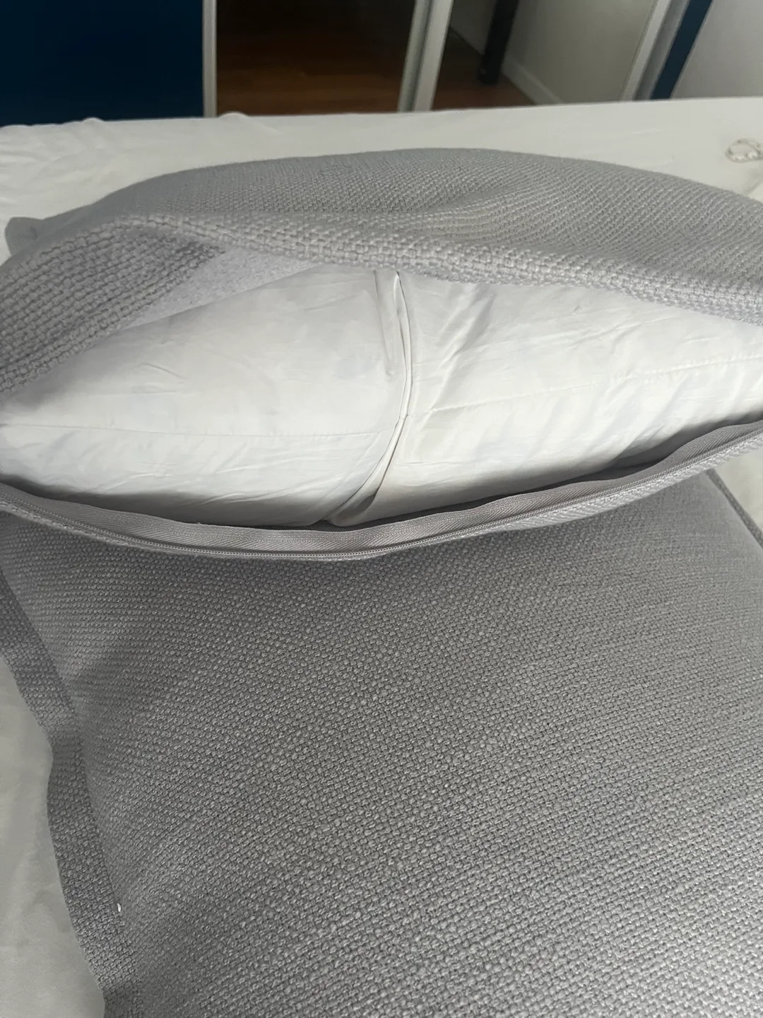Pair of Gray zippered Pillows image indicator(3)