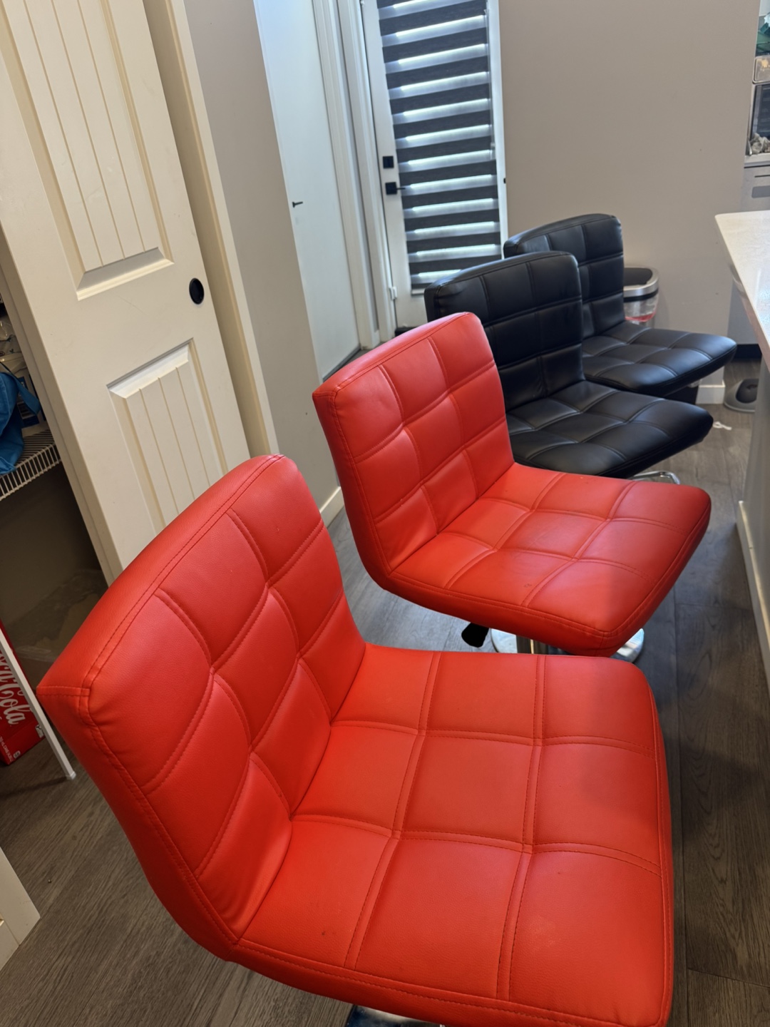 Red & Black Swivel Bar Stools