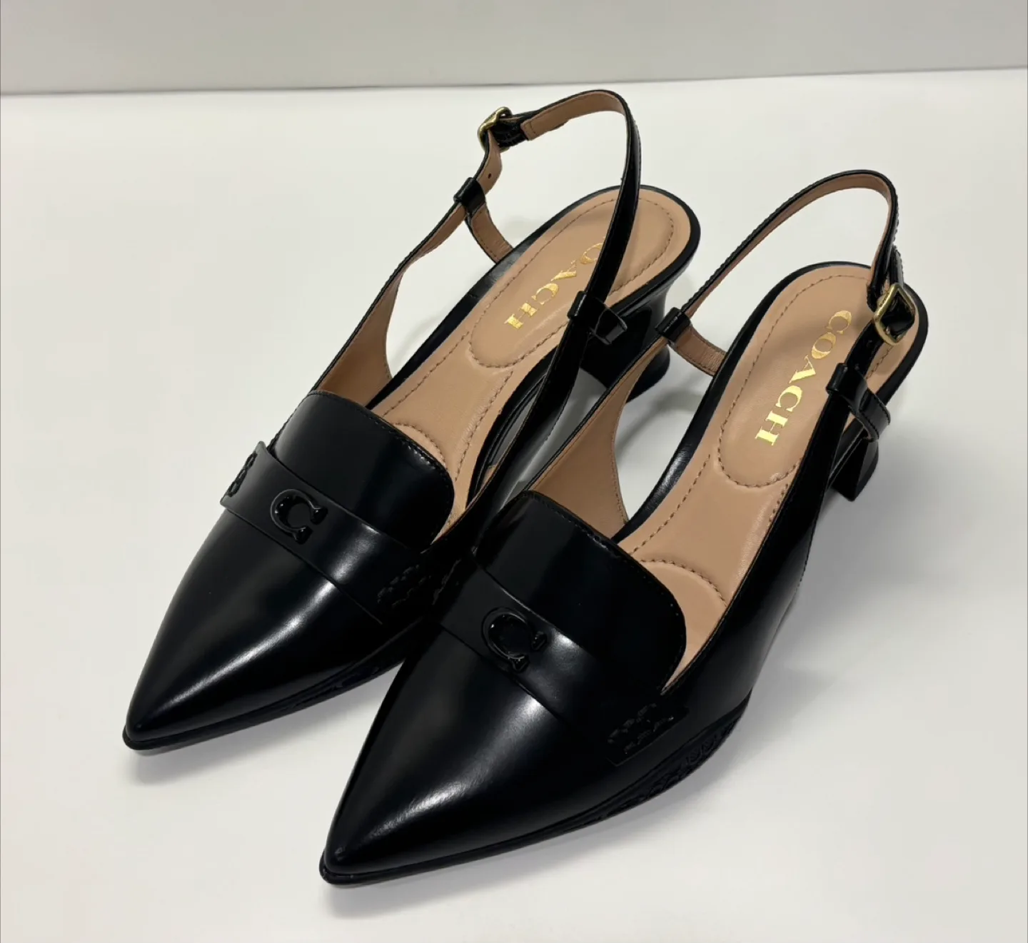 Coach Heels Black Slingback Size 6B thumbnail