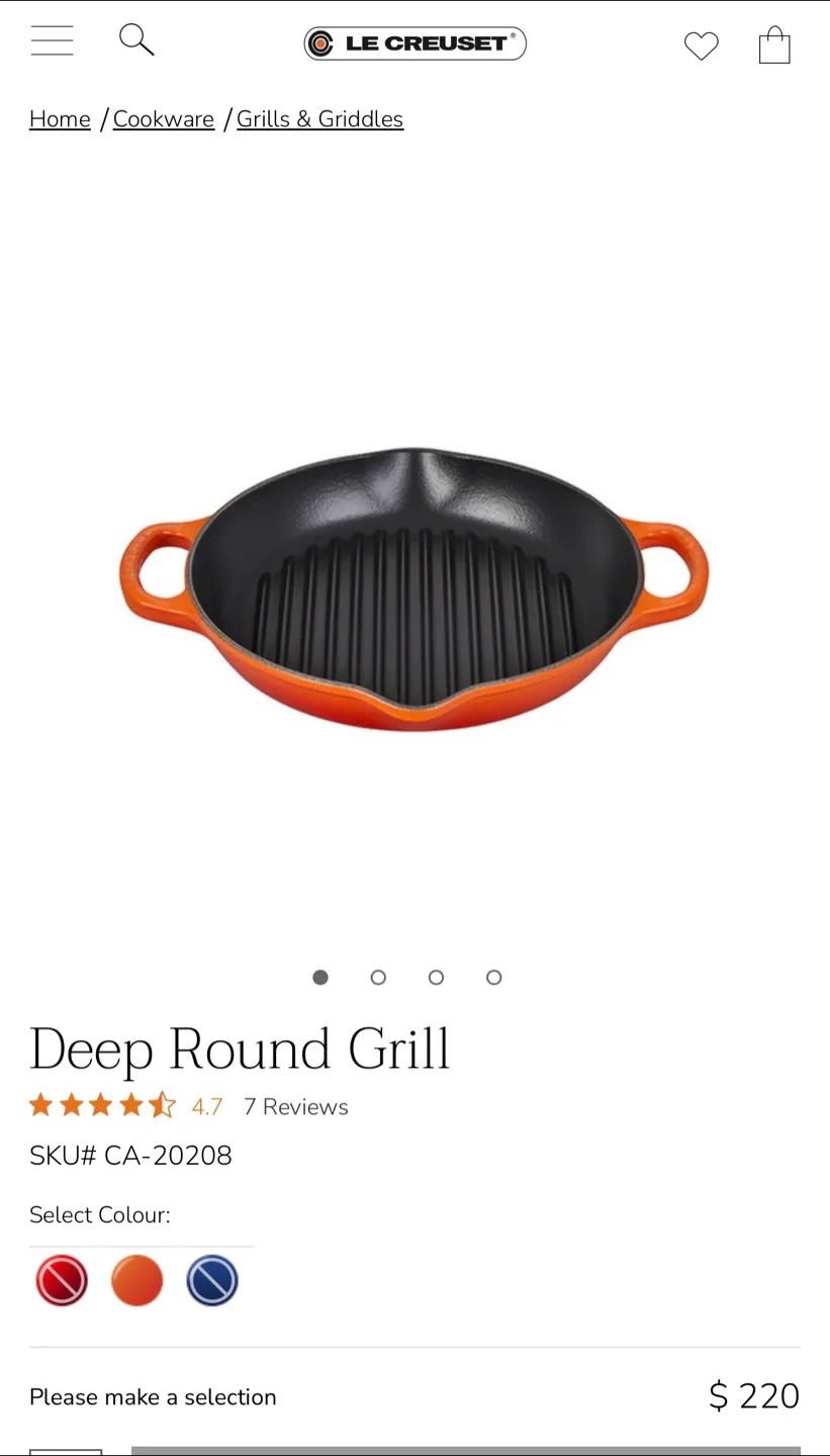 🇨🇦NEW Le Creuset FLAME Deep Round Grill image indicator(5)