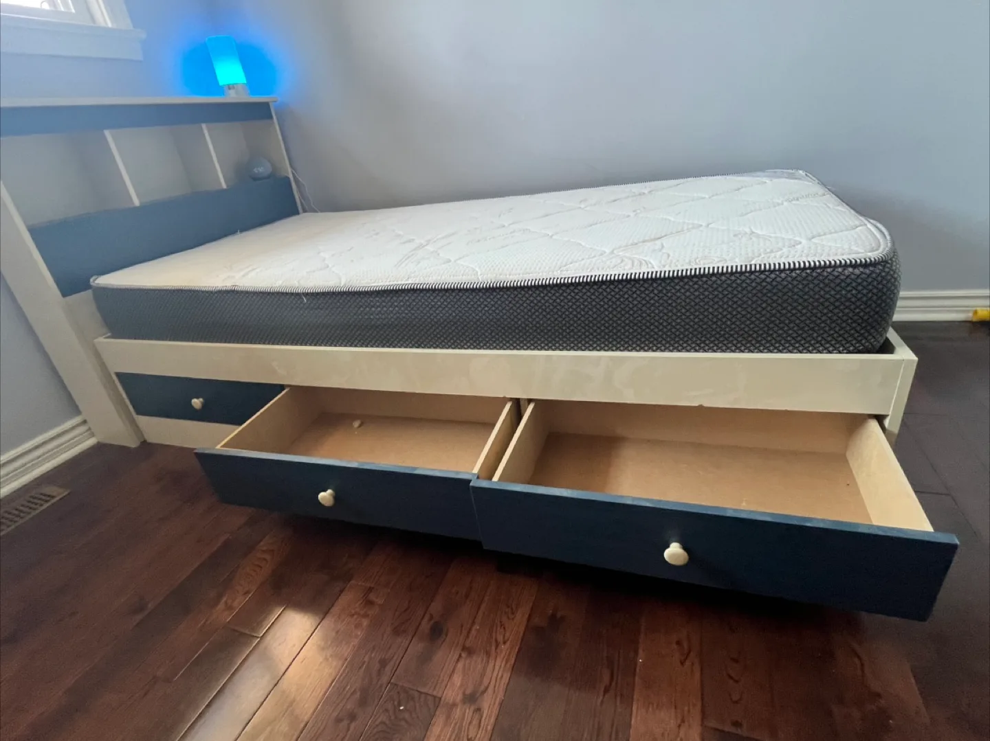 Twin Bed Frame with Storage and Headboard image indicator(2)