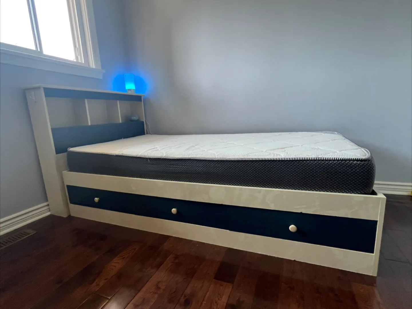 Twin Bed Frame with Storage and Headboard