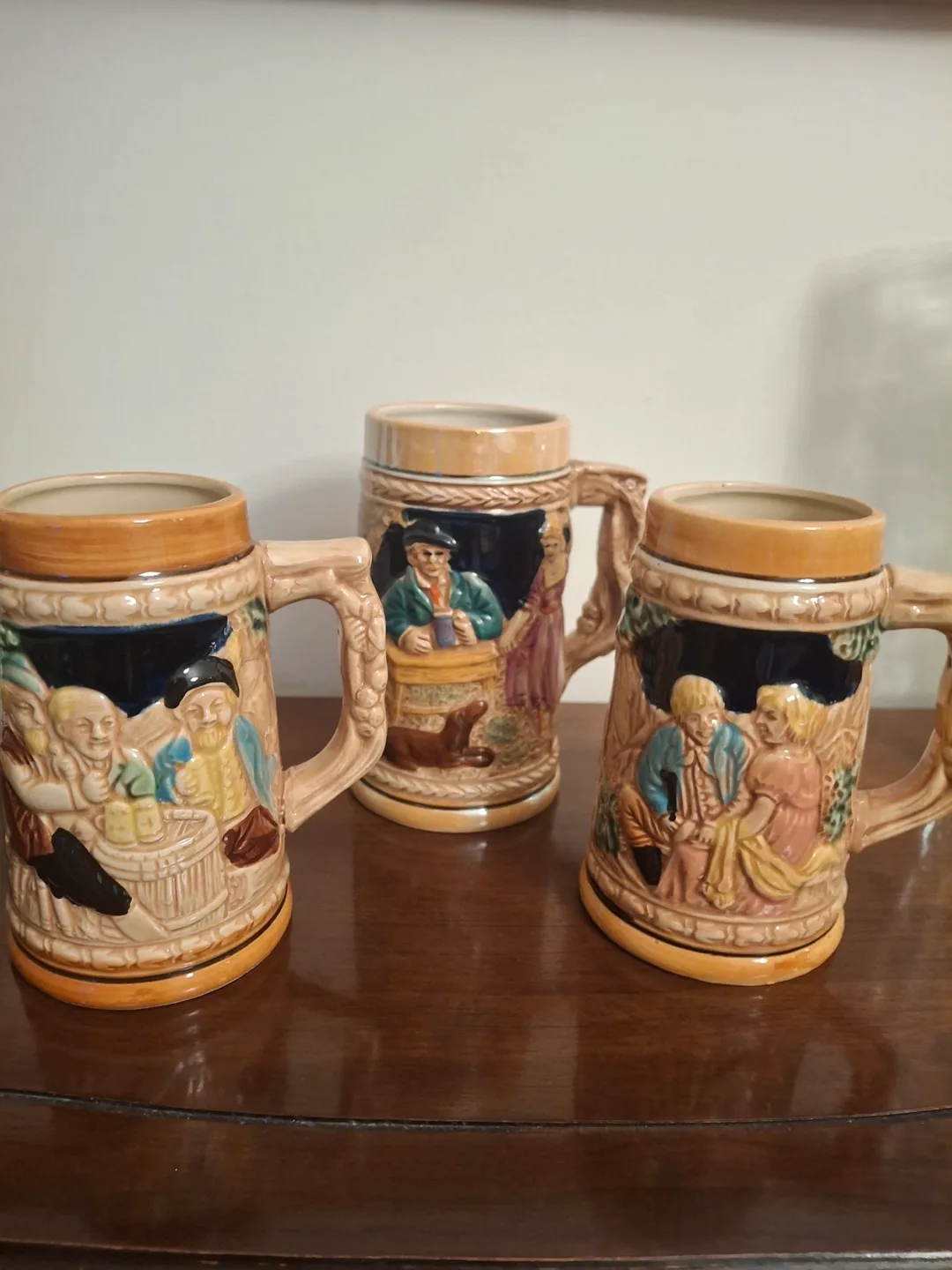 3 vintage beer steins thumbnail