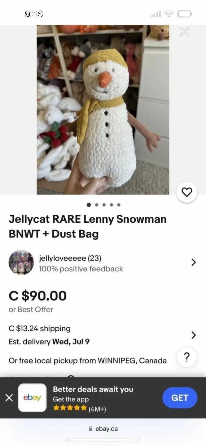 Jellycat Lenny Snowman Plush Toy image indicator(2)