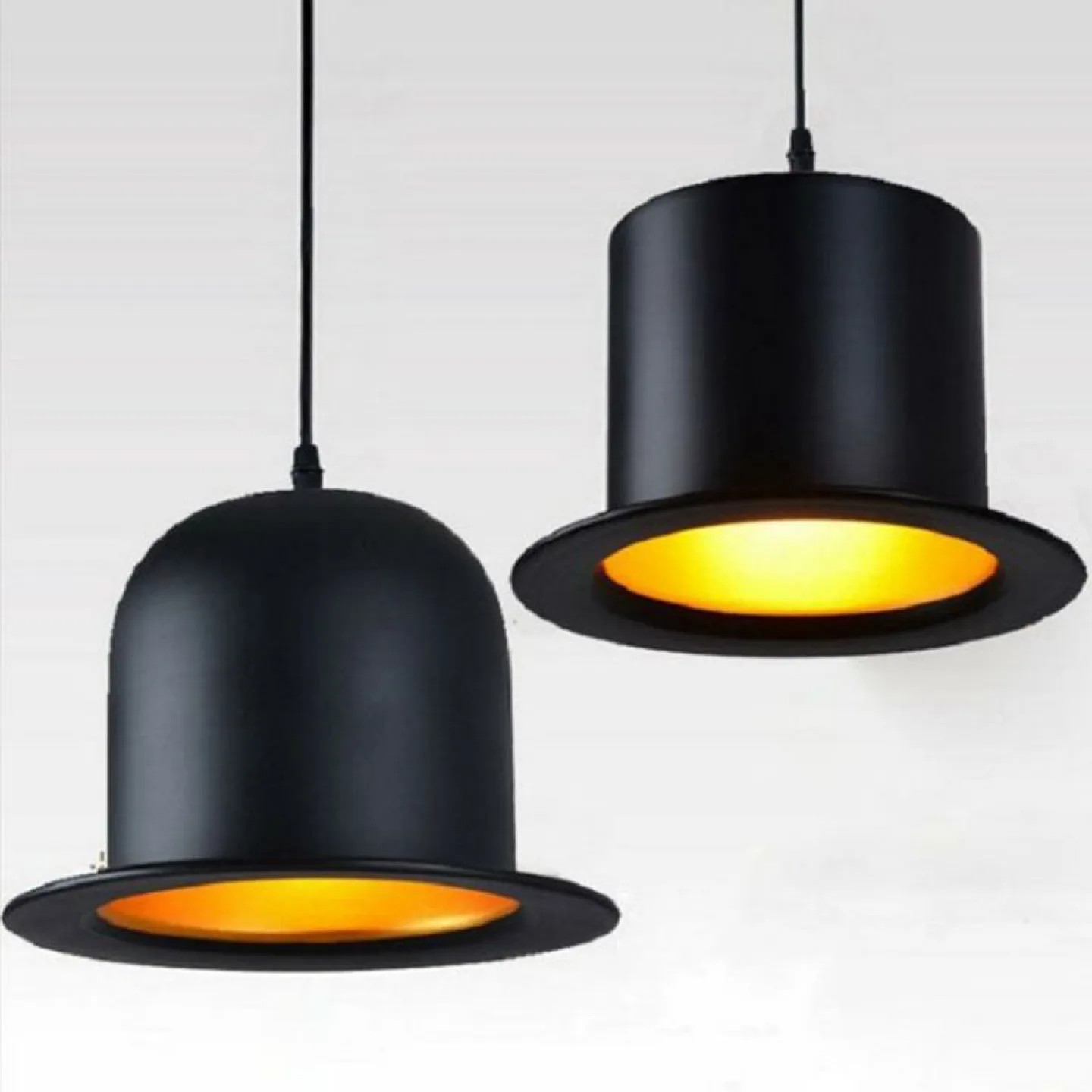 Set of Two Designer Top Hat Pendant Lights thumbnail