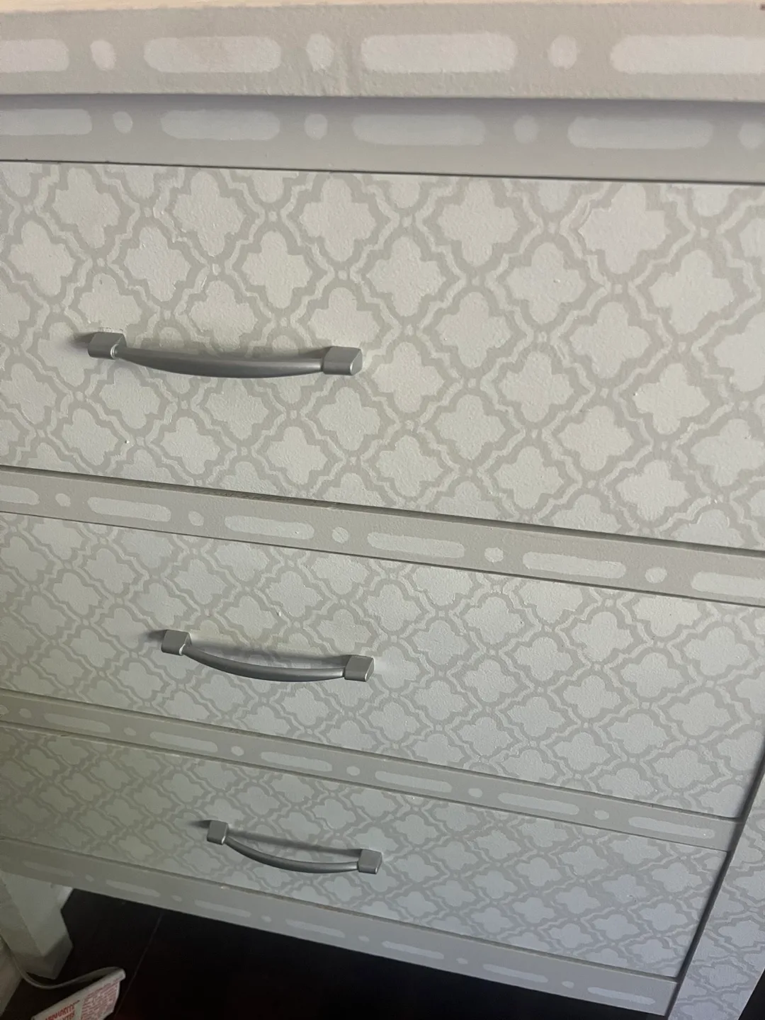 White Patterned Desk with Drawers image indicator(3)