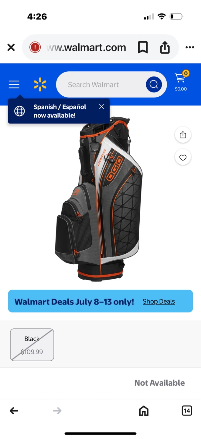 OGIO Cirrus Golf Cart Bag - Black - photo 3