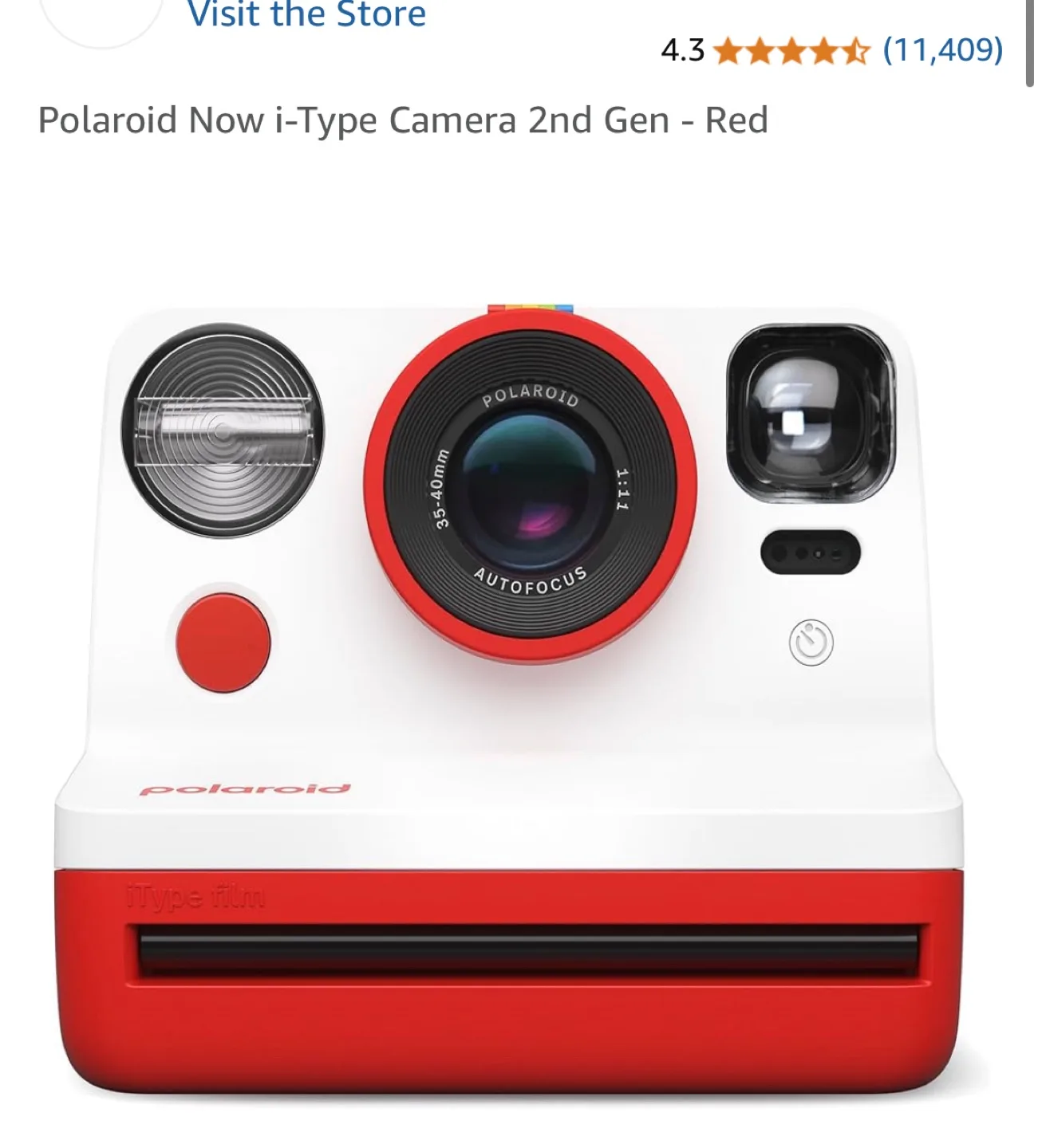 Polaroid Now i-Type Camera 2nd Gen - Red thumbnail