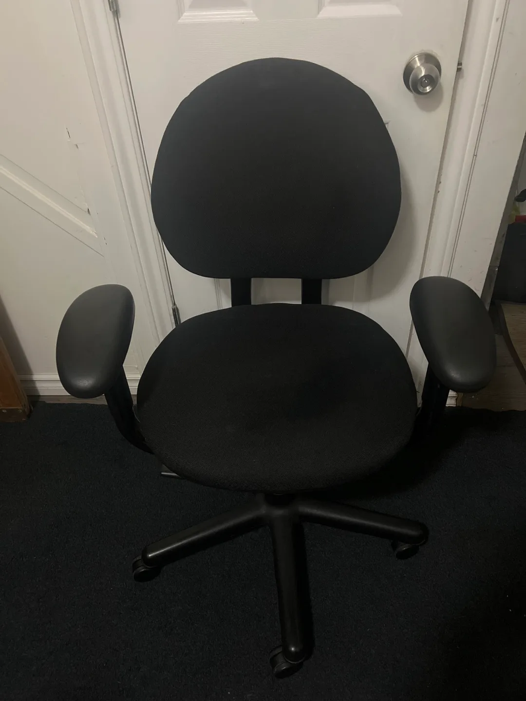 Black Office Chair missing one wheel thumbnail