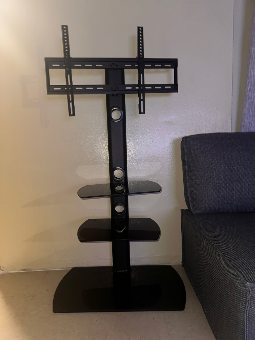 Black Universal TV Stand with Mount