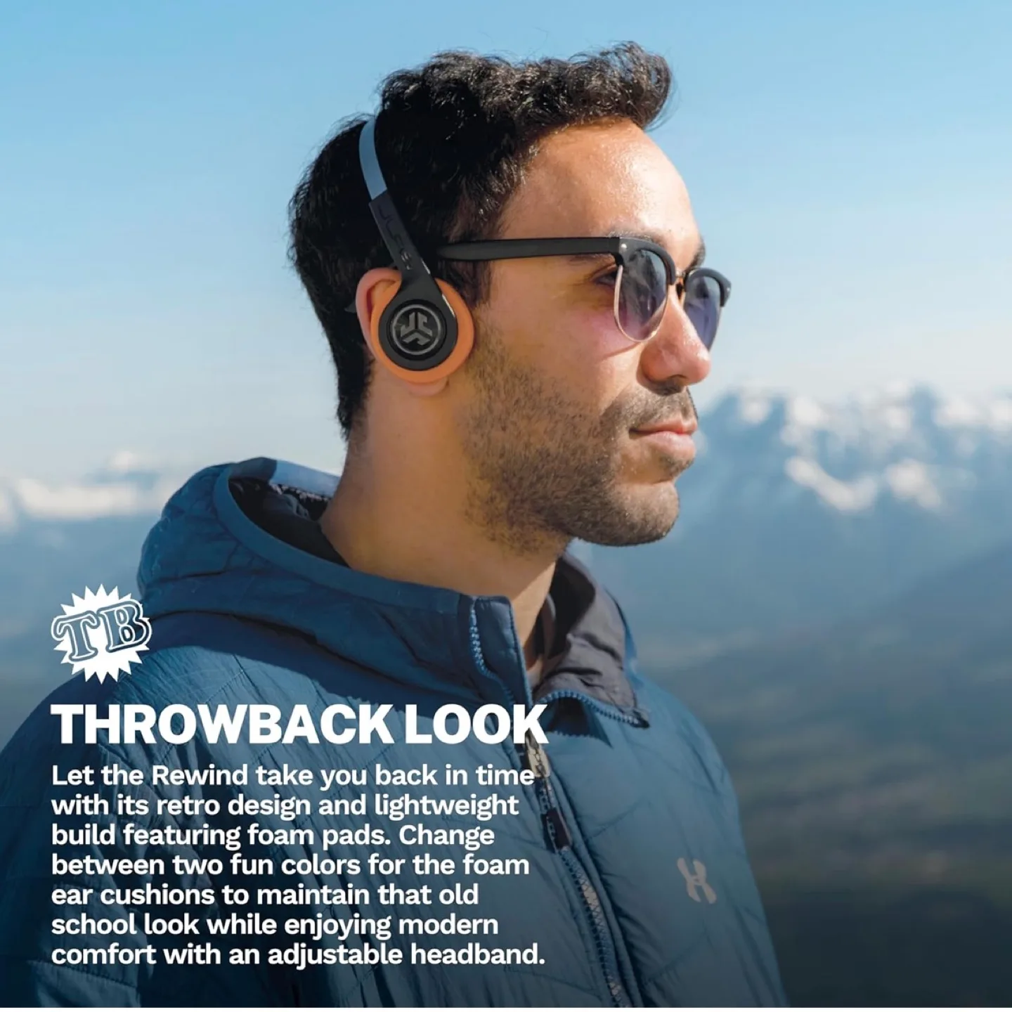 JLab Rewind Wireless Retro Headphones thumbnail