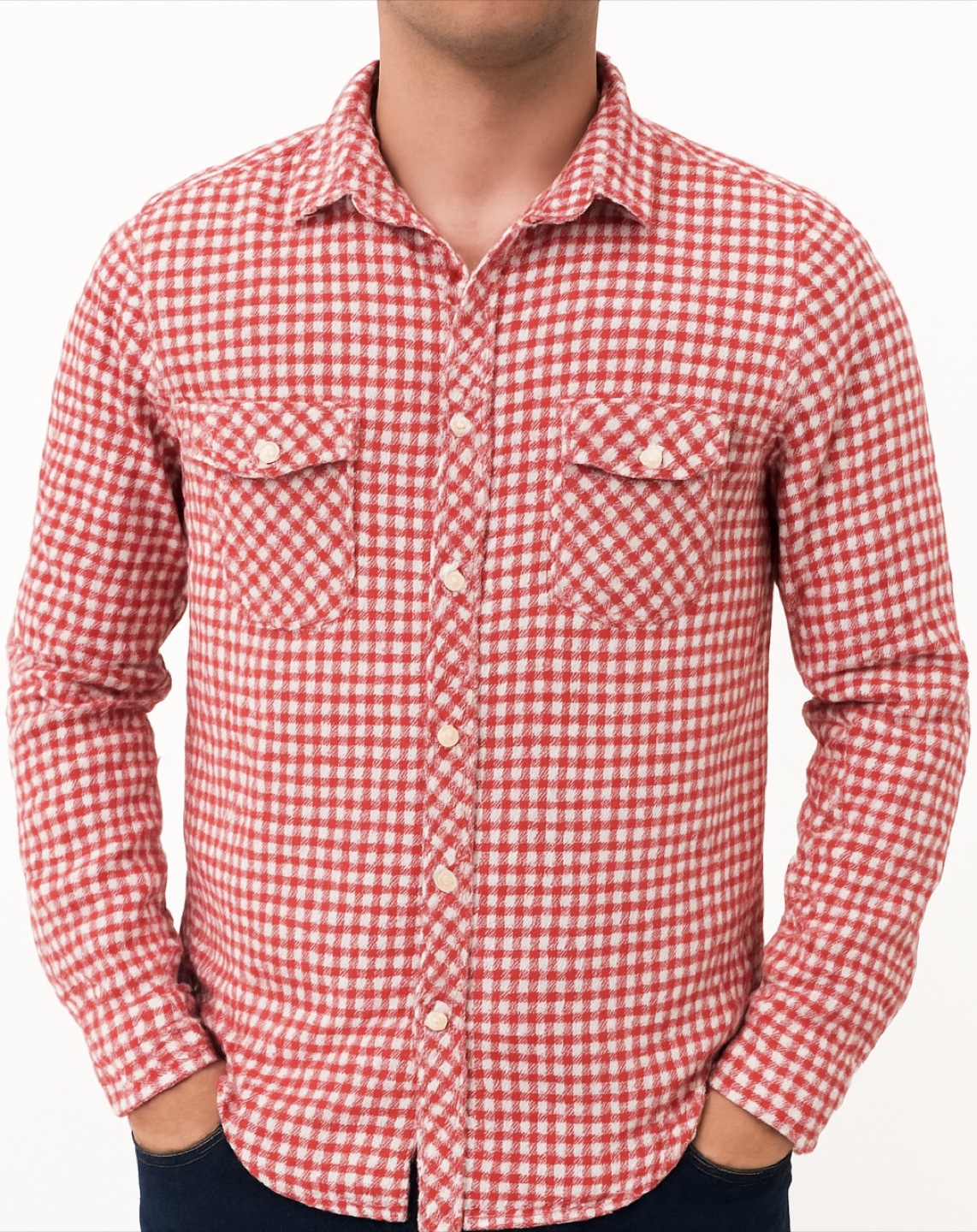 Red Checkered Long Sleeve Shirt