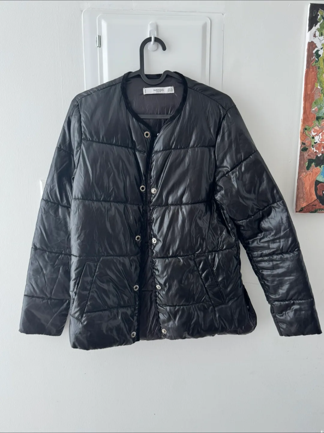 Mango Basics Black Puffer Jacket Size XS thumbnail