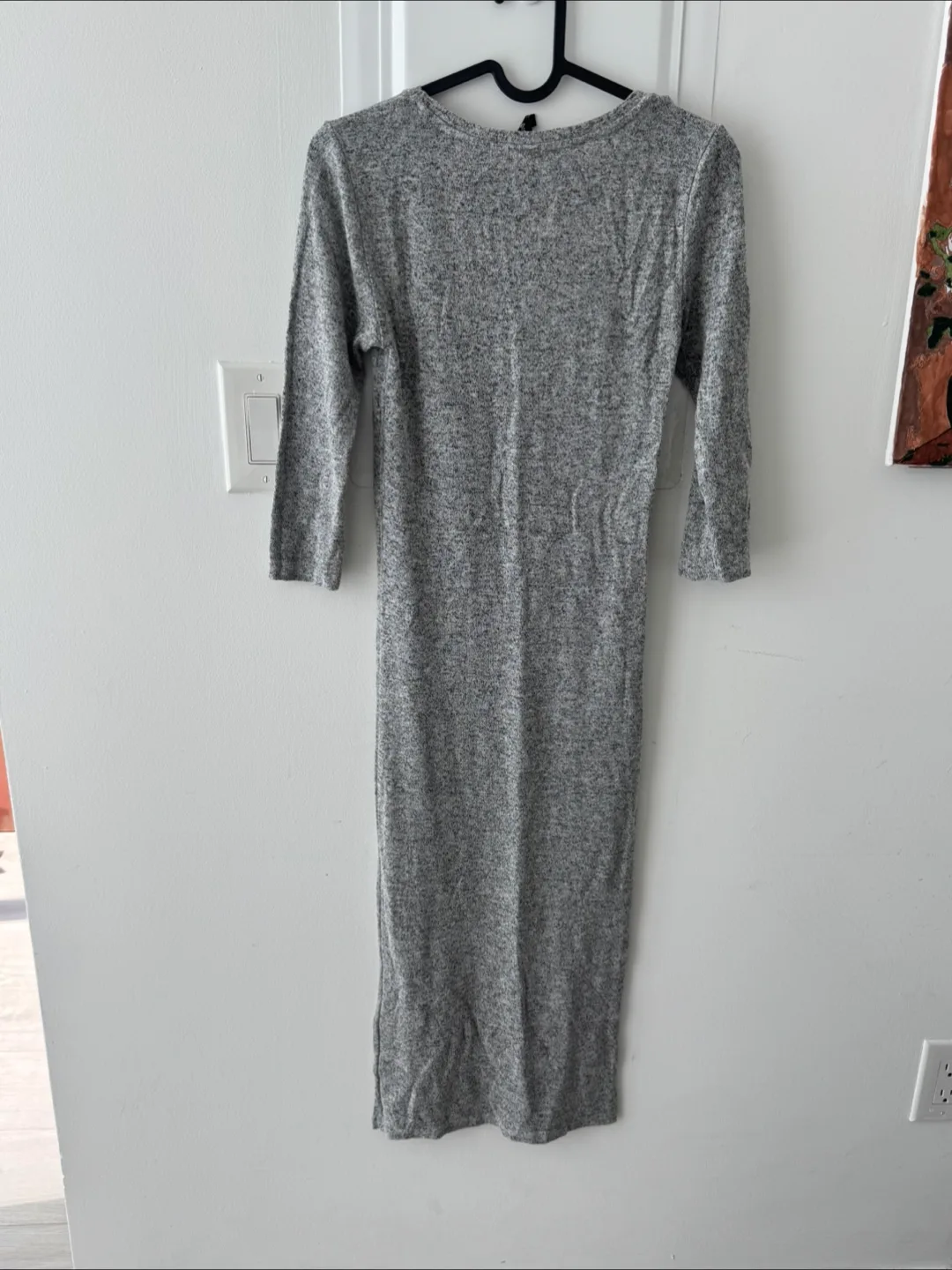 Stradivarius Grey Knit Dress - Size S thumbnail