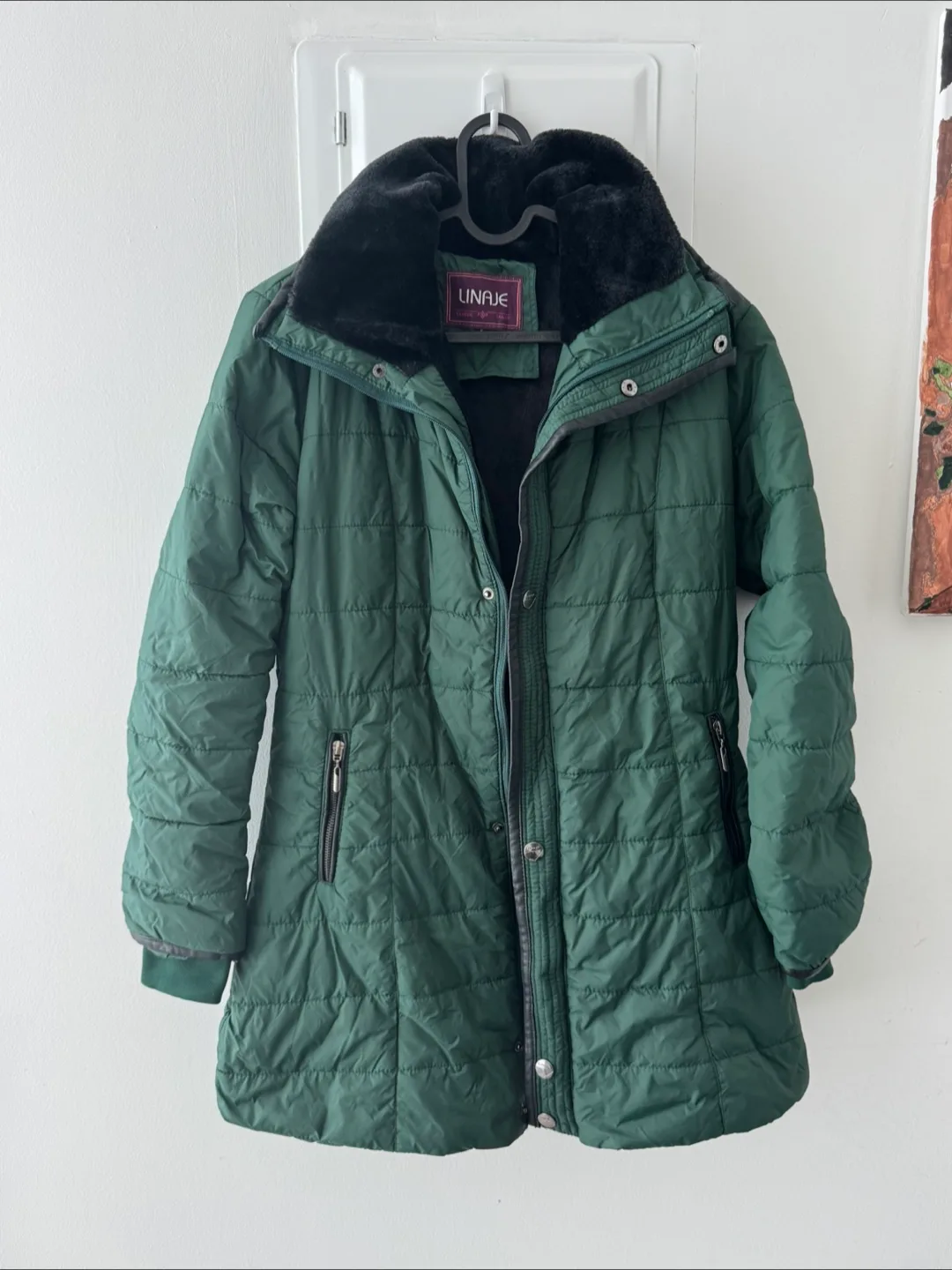 Linaje Classic Tailor Green Puffer Coat - Size S thumbnail
