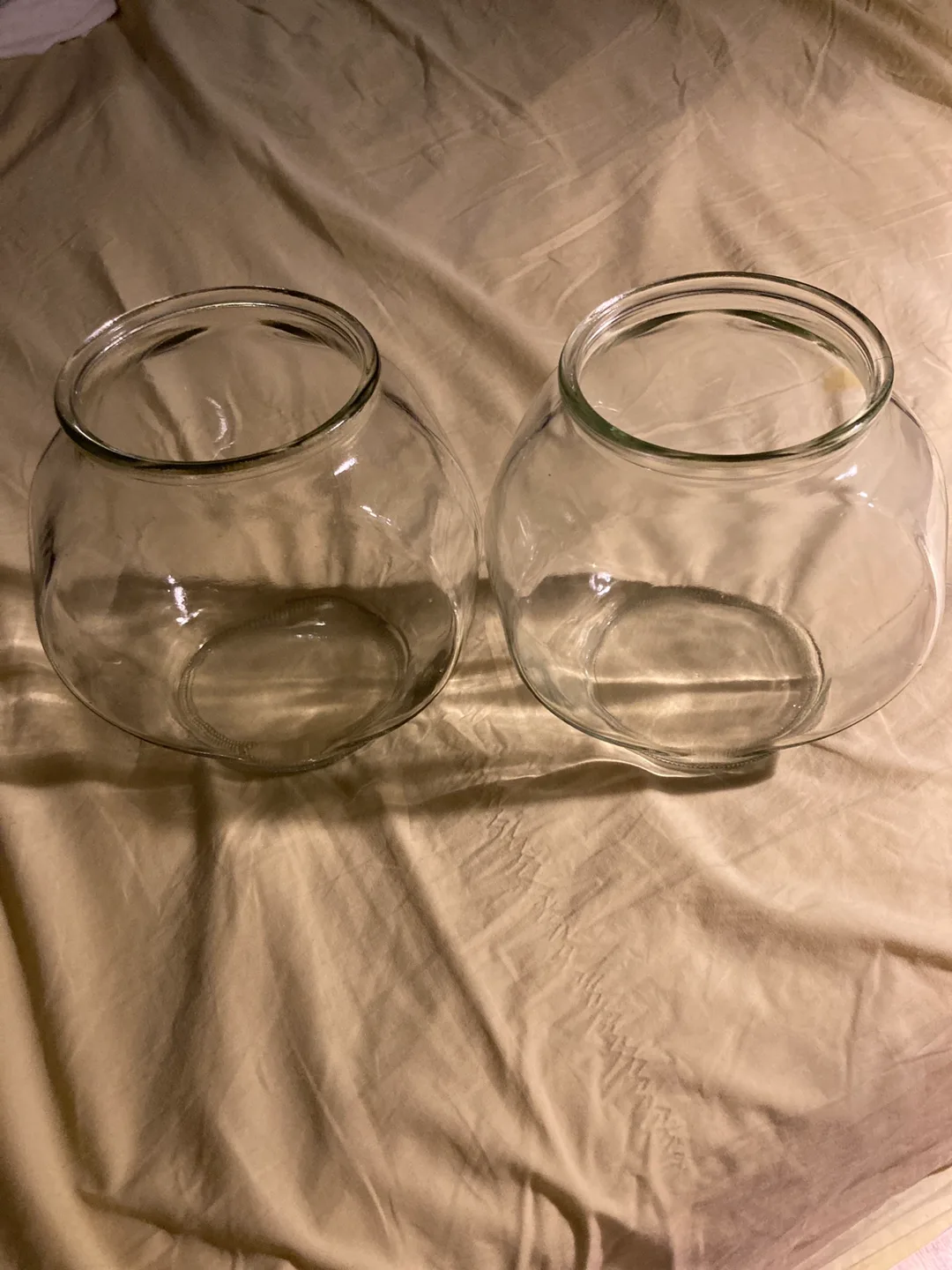 Two Clear Glass Fish Bowls thumbnail
